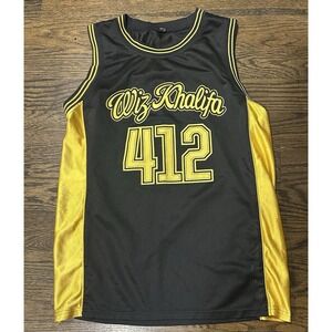 Wiz Khalifa 412 Taylor Gang Black Basketball Jersey Large Hip Hop